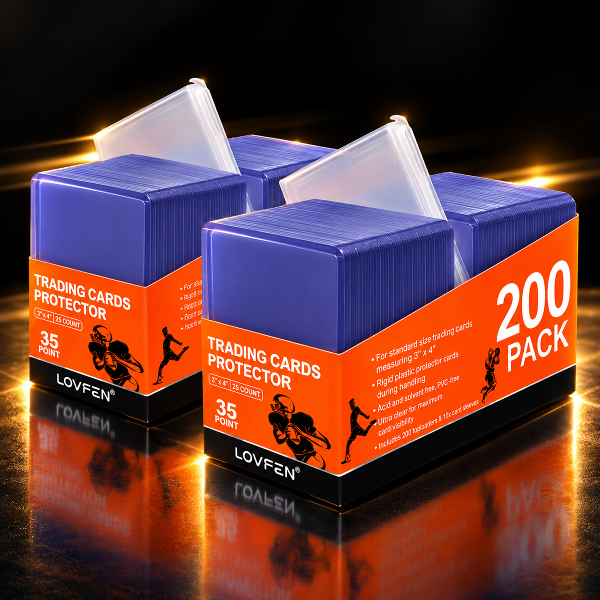LOVFEN 200 pack trading card protectors