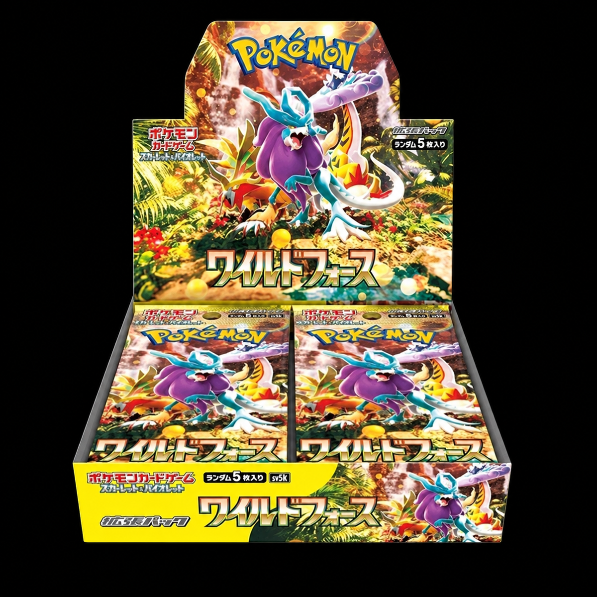 Pokémon TCG Wild Force SV5K Japanese Booster Box on black background